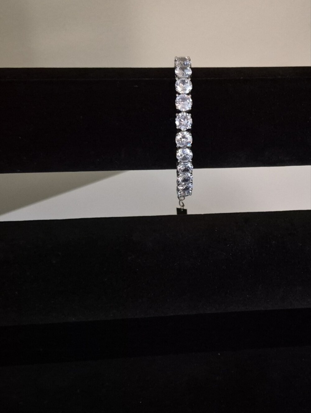 Used Park Lane Silver Tennis Bracelet with Clear Stones - Women Jewelry